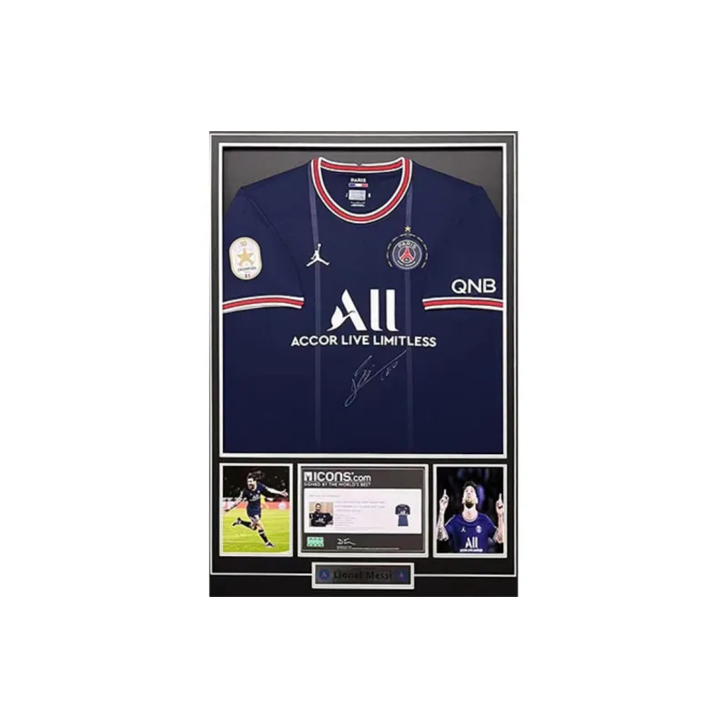 Huayitaojin Large Paris Front Sign Blue Fan Edition Jersey ICONS Certificate Framed 103x73cm Football Fan Supply Men's-1