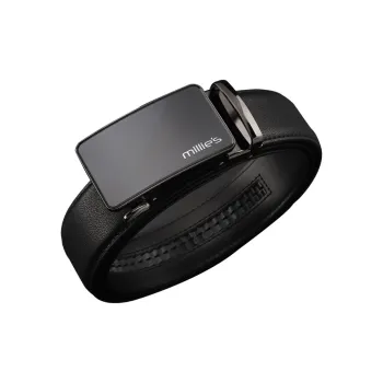 MILLIE'S Genuine Leather High End Business Men's Automatic Buckle Belt Leather Belts Men's Width  3.5cm
