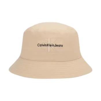 CALVIN KLEIN Cotton Bucket Hats Unisex Khaki