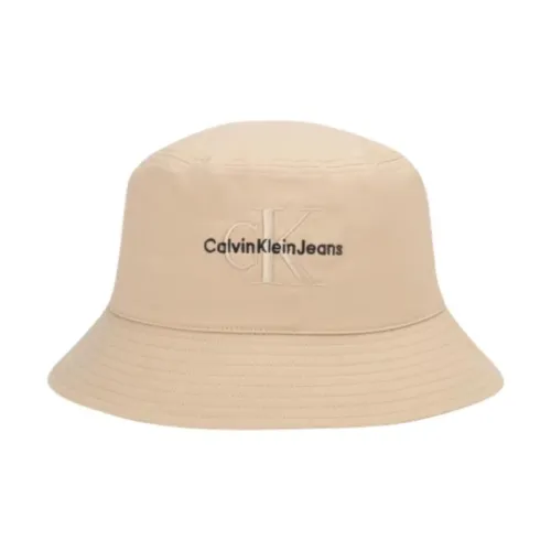 CALVIN KLEIN Cotton Bucket Hats Unisex Khaki