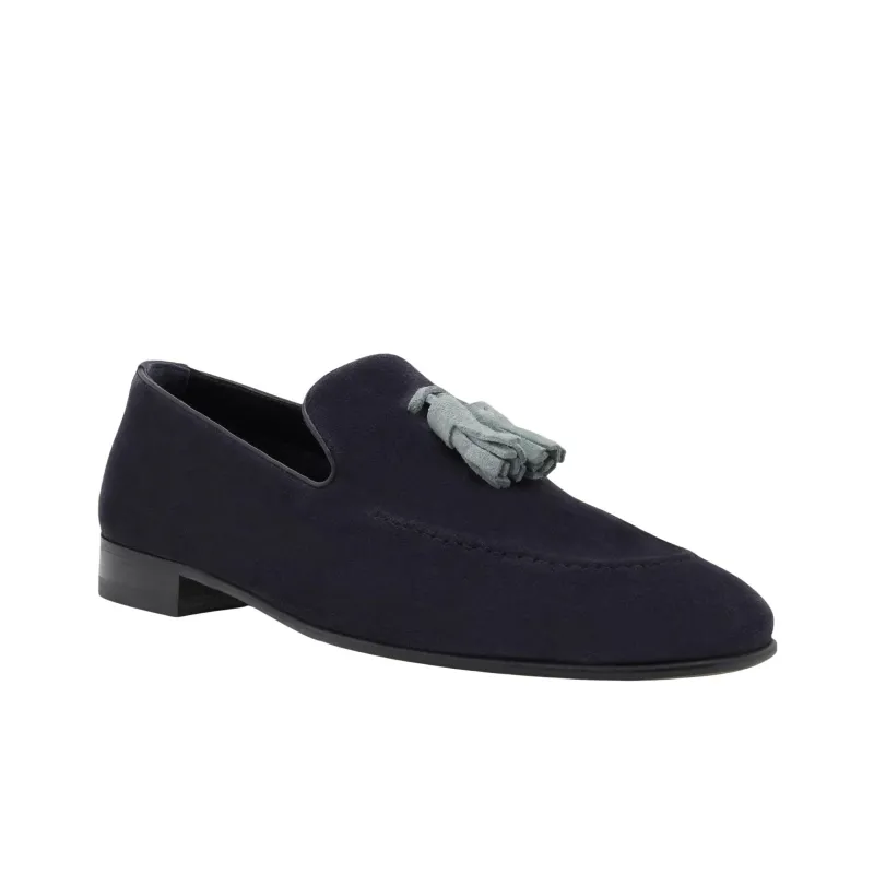 MANOLO BLAHNIK Chester Loafers 1cm Men's Black Blue-2