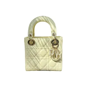 DIOR Lady Dior Sheepskin Lady Dior Bag, Shoulder Bag, Crossbody Bag, Handbag Mini Women's Yellow