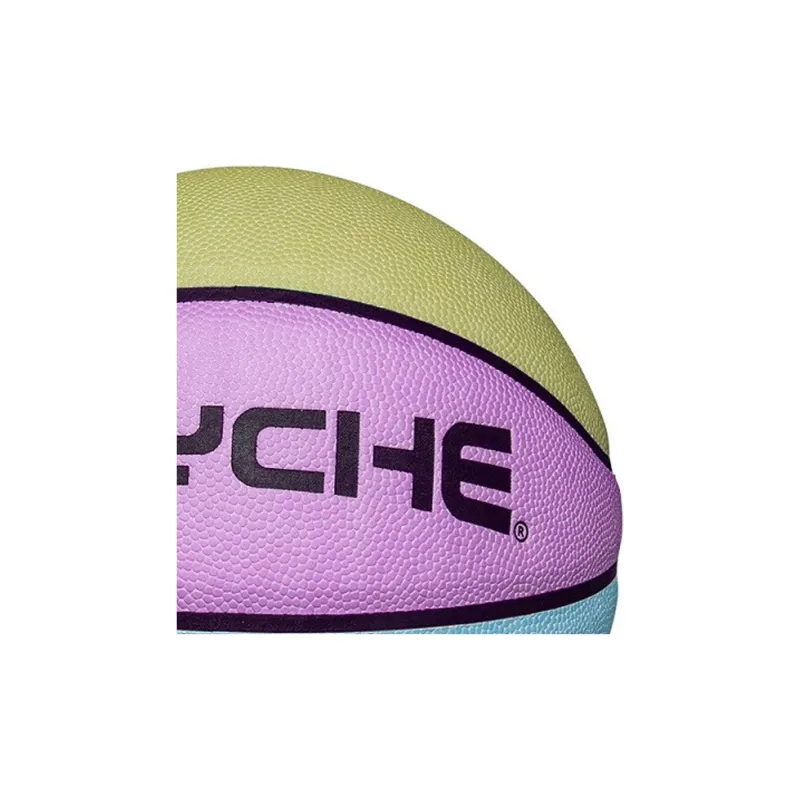 PSYCHE PU Basketball Yellow Pink Blue Size 7 Training Unisex-3