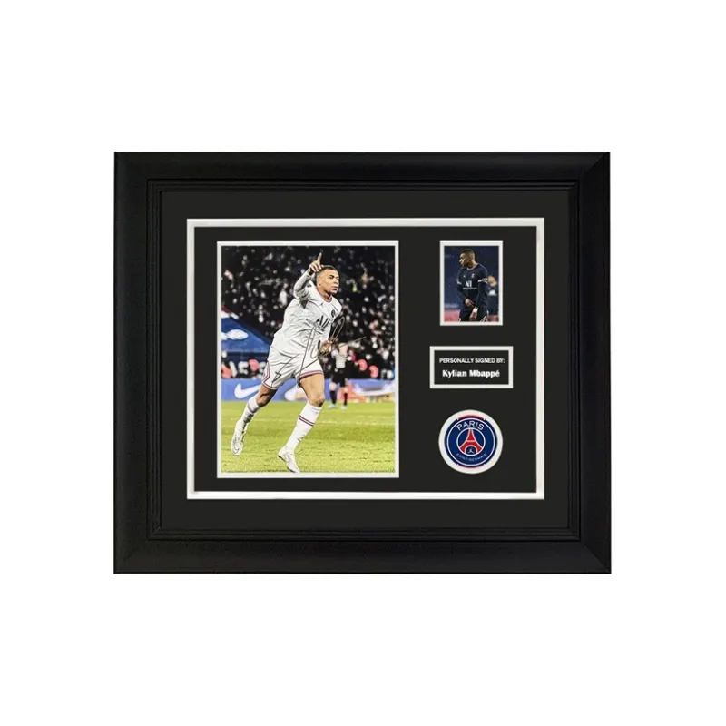 Three For Collection Mbappé Signed In Person Framed Photo Includes SA Certificate Paris Saint-Germain PSG-1