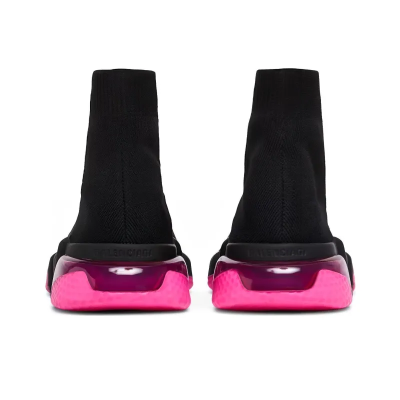 Balenciaga Speed Trainer Clear Sole Black Fluo Pink Women's-3