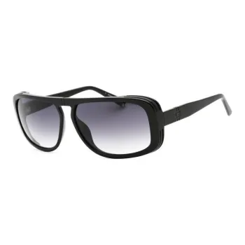 GUESS Injection Molded Polycarbonate Irregular Shape Sunglasses Men's Black