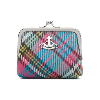 Vivienne Westwood Calfskin With Artificial Leather Coin Purse Wallet Regular Women's Multicolor