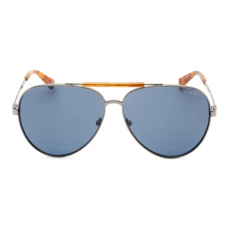 GUESS Polycarbonate Metal Aviator Sunglasses Men's Gray-1