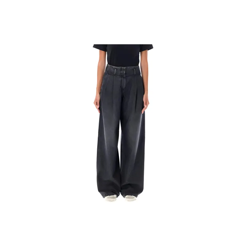Golden Goose High Waist Pleated Wide Leg Jeans-2