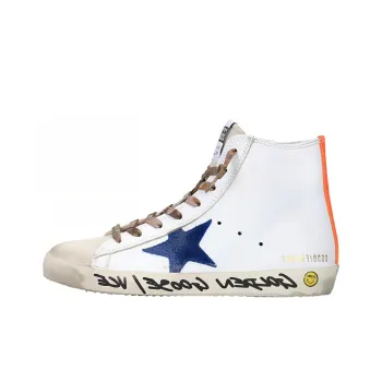 Golden Goose Francy High-Top Casual Shoes Women's Gray White Old-fashioned