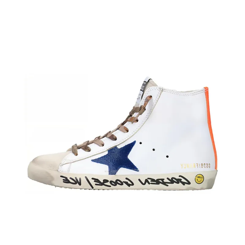 Golden Goose Francy High-Top Casual Shoes Women's Gray White Old-fashioned-0
