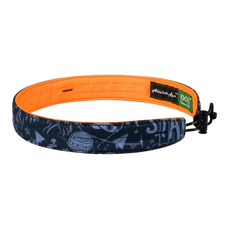 Absolute Run Sweatbands Elastic Running Marathon Yoga Fitness Pilates 58±4cm Dark Blue Orange-3
