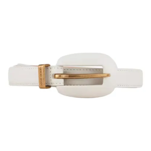 EMPORIO ARMANI Badge Detail Pin Buckle Cow Leather Leather Belts Women's White Width 1.8CM