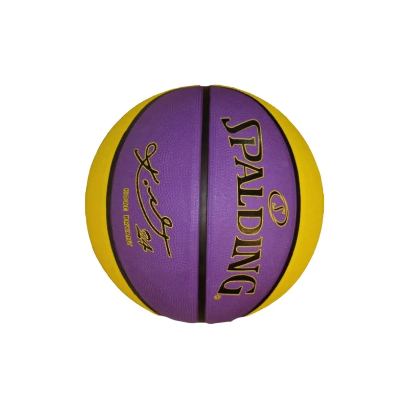 SPALDING Rubber Basketball Purple Yellow Kobe Size 7 Ball Training Unisex-2