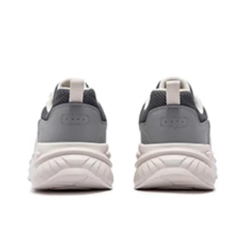 361° Anti Slip Wear Resistant Low Top Casual Running Shoes Men's White Gray-2