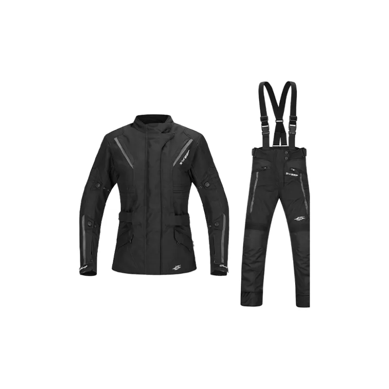 SWEEP Racing Suits / Motorcycle Suits Unisex Janet Black Top+Black Pants TJJAN 02+TT-1