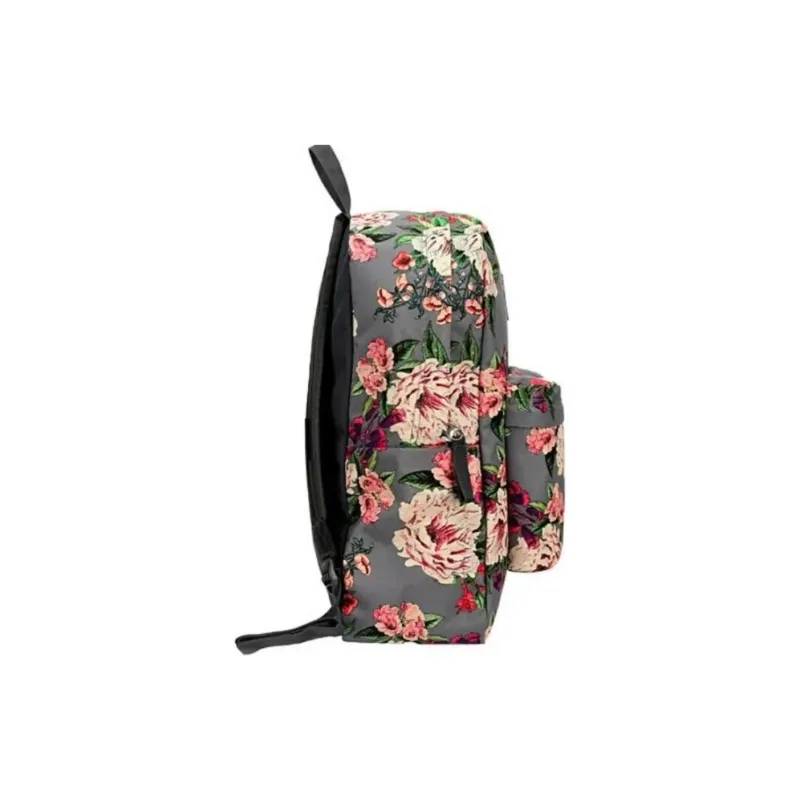 JanSport Polyester Backpack Medium Size Women's Gray Bouquets-1