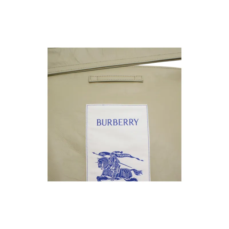 Burberry Trench Lambskin Tote Bag Shopping Bag Portable Crossbody Bag Shoulder Bag Small Size Women's Ivory White-3