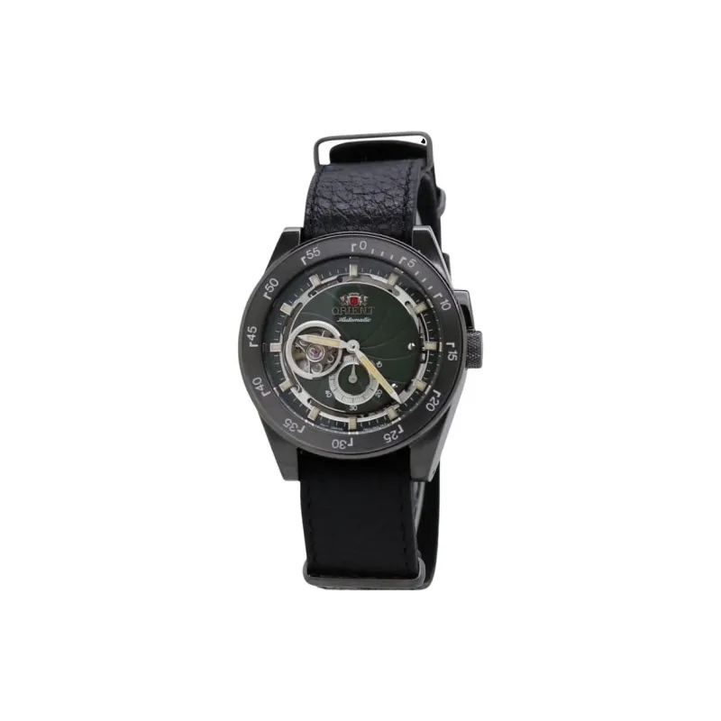ORIENT Automatic Mechanical Movement Leather Watch Bands Watch 40mm Men's Watches Green Dial-0