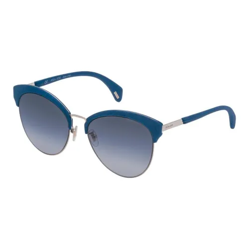 Police Metal Browline Sunglasses Women's Blue