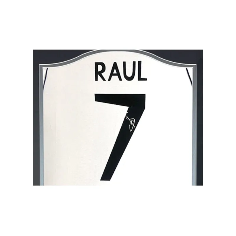 Three For 98-00 UEFA Champions League Home Jersey Real Madrid Raul R7 Signed Soccer Apparel Jersey With SA Certificate-2