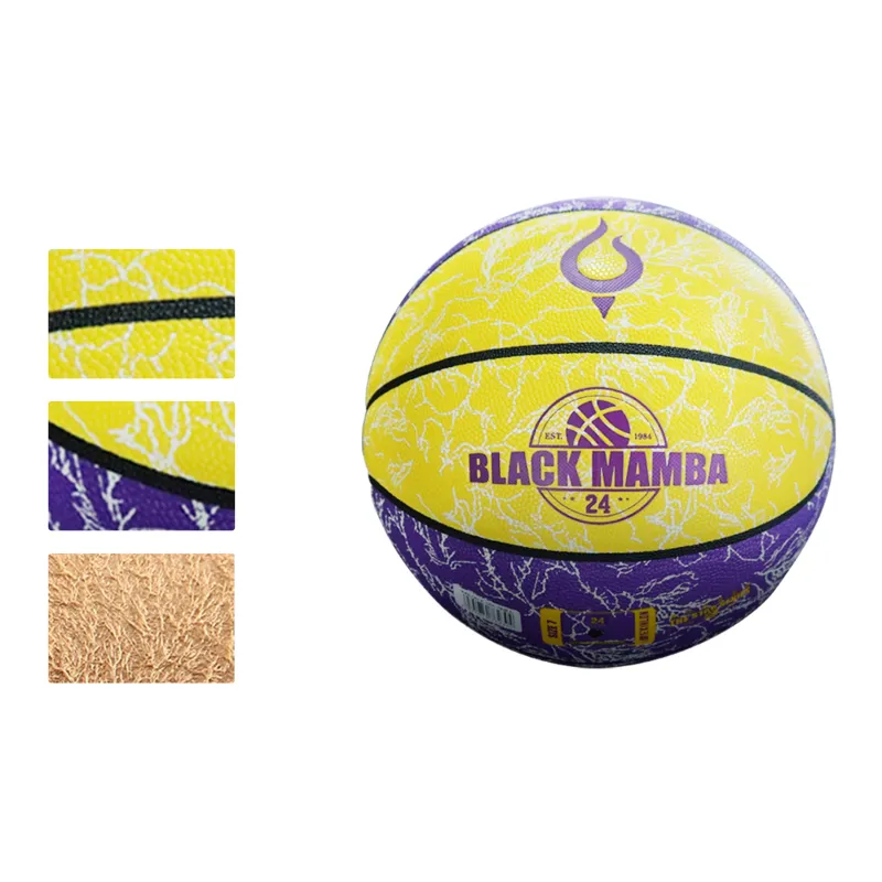 JEEANLEAN PU Basketball Purple Yellow Size 7 Training Unisex-2