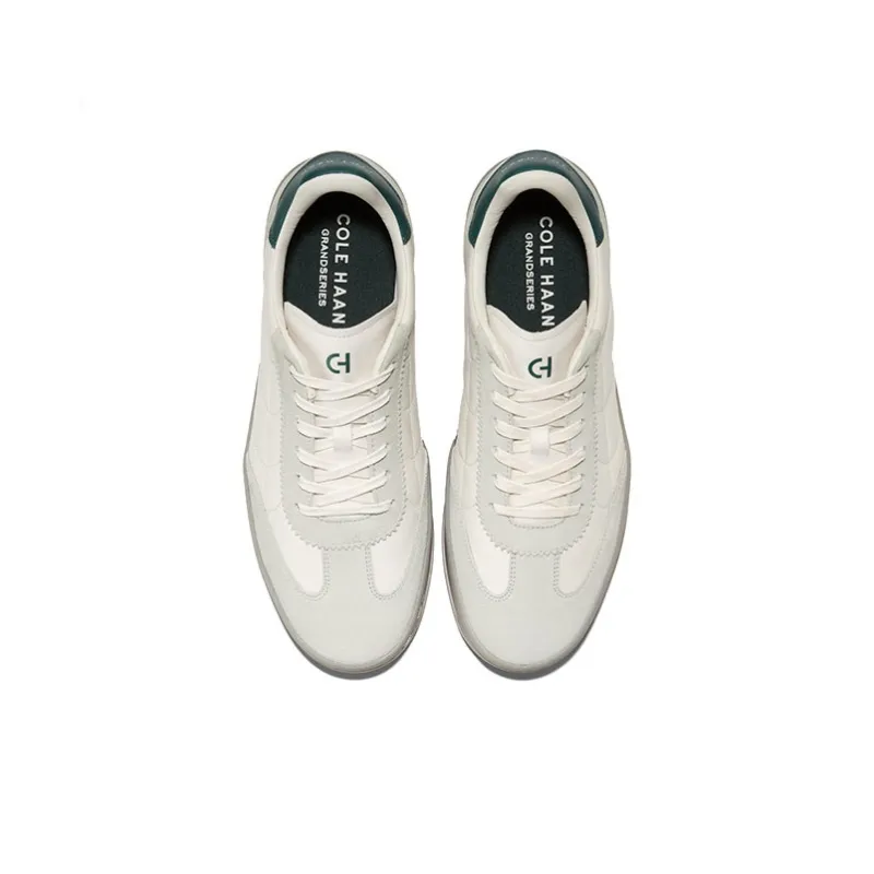 COLE HAAN Slip Resistant, Abrasion Resistant, Lightweight Low Top Skateboard Shoes Men's White/Green Tail-2