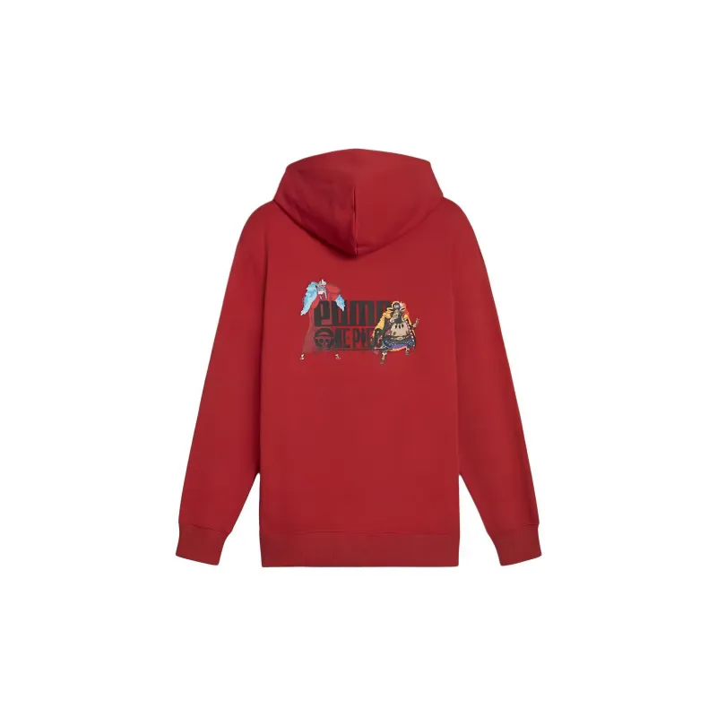 PUMA One Piece Hoodie Sweatshirt Men's Burgundy-1
