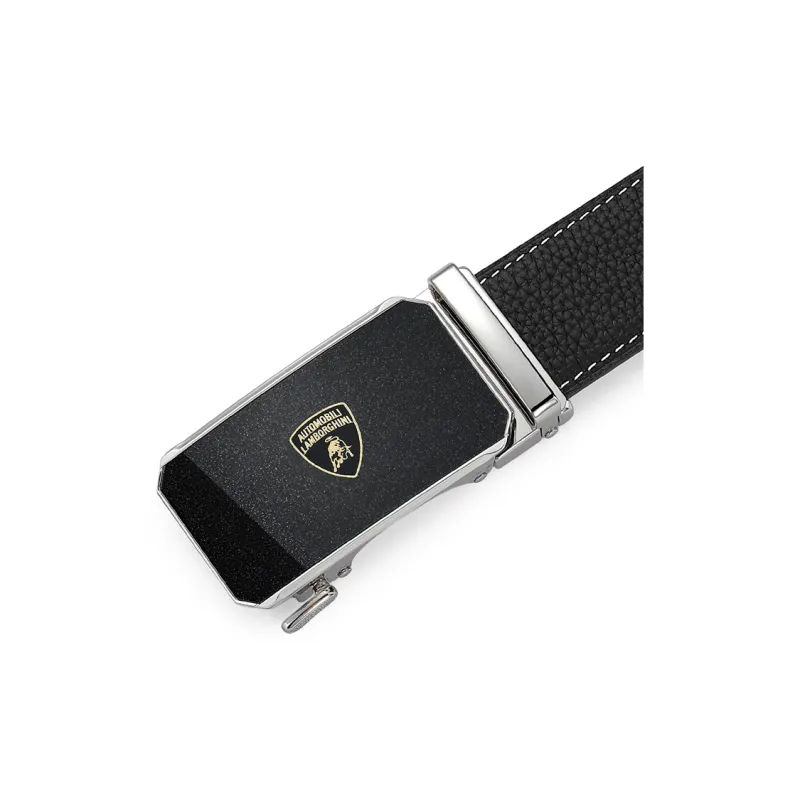 Automobili Lamborghini Cow Leather Business Genuine Leather Belt, Premium Quality Belt Men's Width 3.4cm-4
