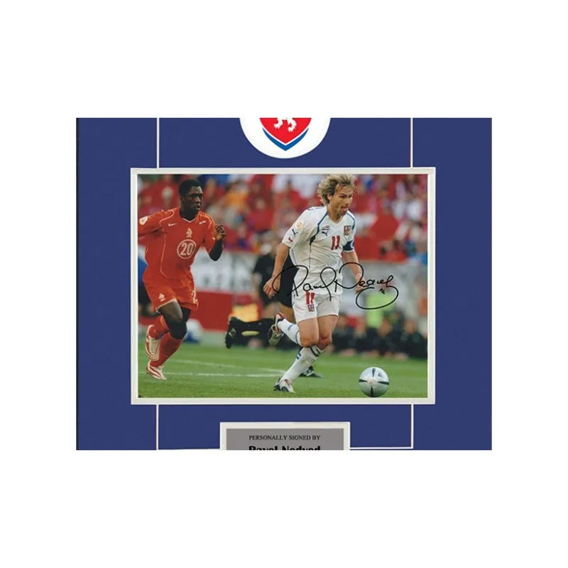 Three For Nedved Czech National Team Autographed Photo Framed Includes SA Certificate-2