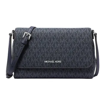 MICHAEL KORS Canvas Shoulder Bag, Crossbody Bag Medium Size Women's Marine Blue