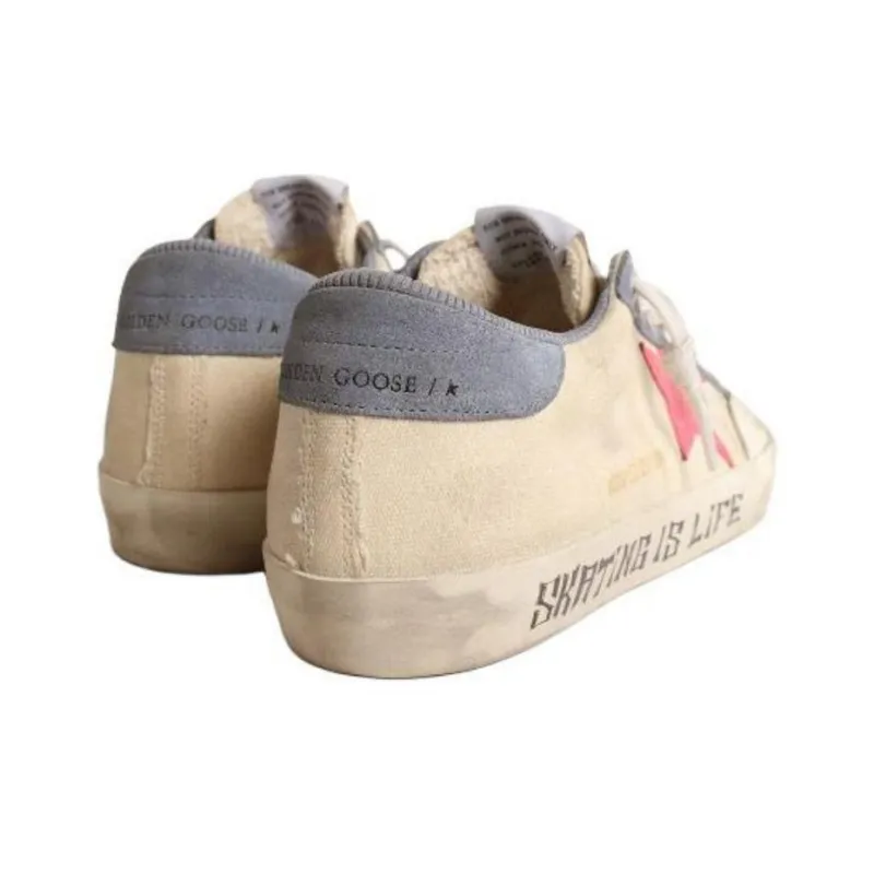 Golden Goose Super-Star Penstar Anti-Slip Wear-Resistant Low-Top Skateboard Shoes Women's Beige Red Vintage Version-3