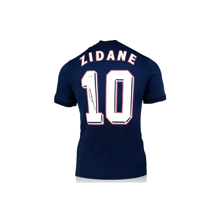 Three For Zidane, Autographed 2022 23 France Team Jersey EM Certificate, Deluxe Framed-2