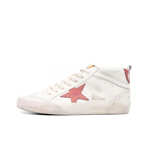 Golden Goose Mid Star Anti Slip Wear Resistant Low Top Skateboard Shoes Women's White Pink Vintage Version