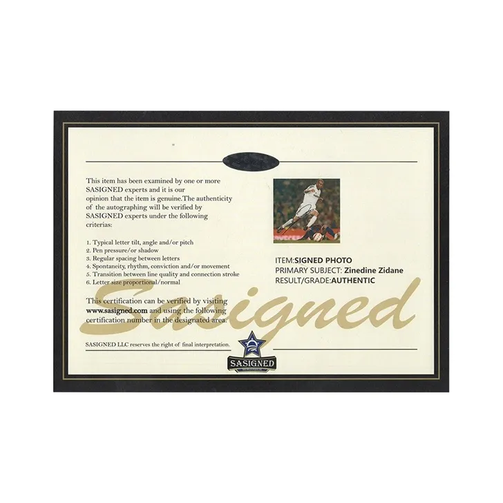 Three For Collection Zidane Signed In Person Framed Photo Included SA Certificate Real Madrid-4