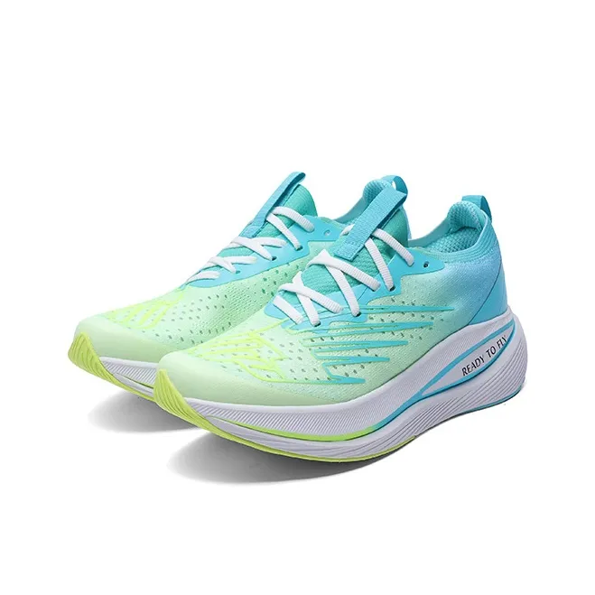 LPMX Rebound Wear Resistant Lightweight Breathable Low Top Long Distance Running Running Shoes Unisex Aqua Green-2