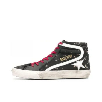 Golden Goose Slide High-Top Skateboard Shoes Men's Black Vintage Version