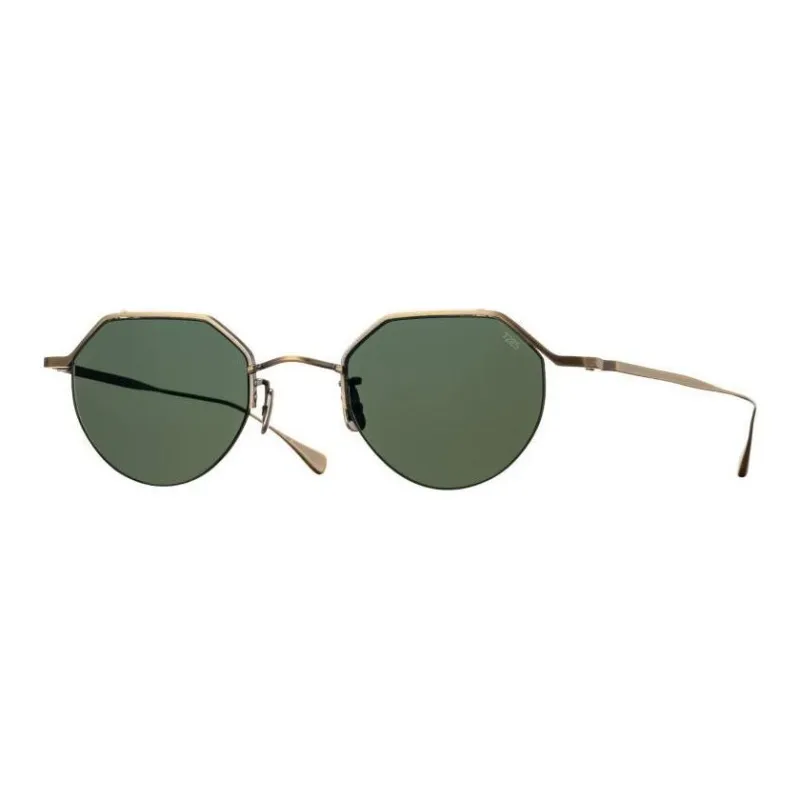 EYEVAN 7285 Titanium Β Titanium Oval Sunglasses Men's Gold-0