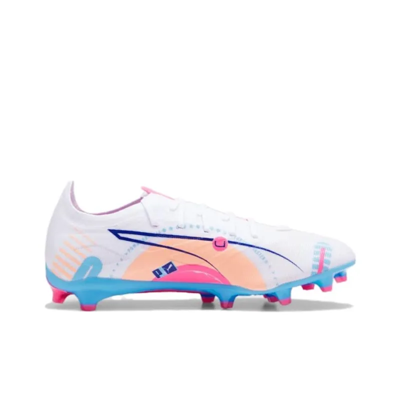 PUMA Ultra 5 AG Rubber Short Studs Anti Slip Wear Resistant Soccer Shoes Men's White Blue-1