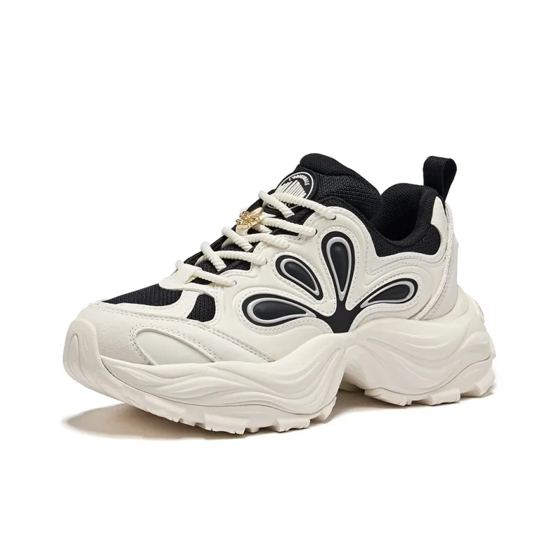 Palladium Wear Resistant Height Increasing Coverage Low Top Chunky Sneakers Unisex Black White-2