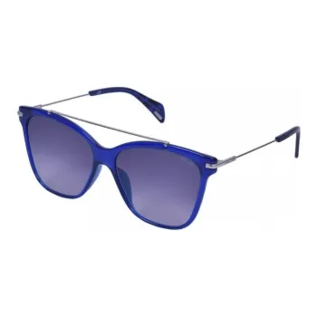 Police Metal Aviator Sunglasses Women's Blue