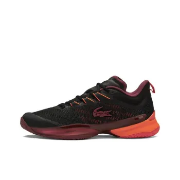 LACOSTE Breathable Lightweight Low Top Casual Shoes Men's Black Red
