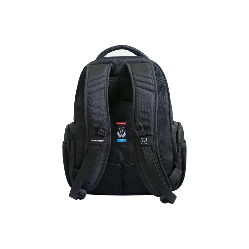 SUISSEWIN Nylon Backpack Regular Unisex Black-3