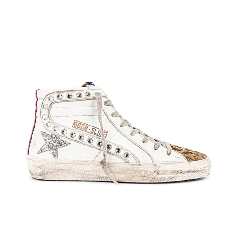 Golden Goose Slide Skateboard Shoes Women's High-Top White-1