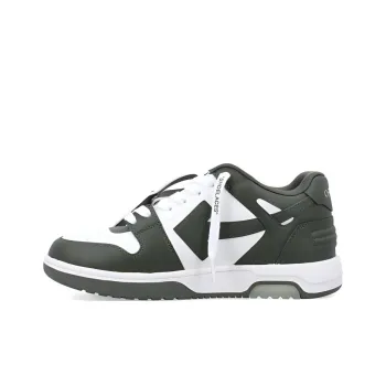 OFF WHITE Out Of Office Ooo Low Tops Military Green White