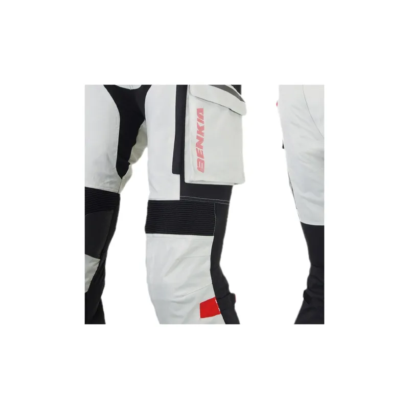 BENKIA Motorcycle Pants Unisex Fall And Winter/Men's White Pants Windproof And Waterproof Style-2