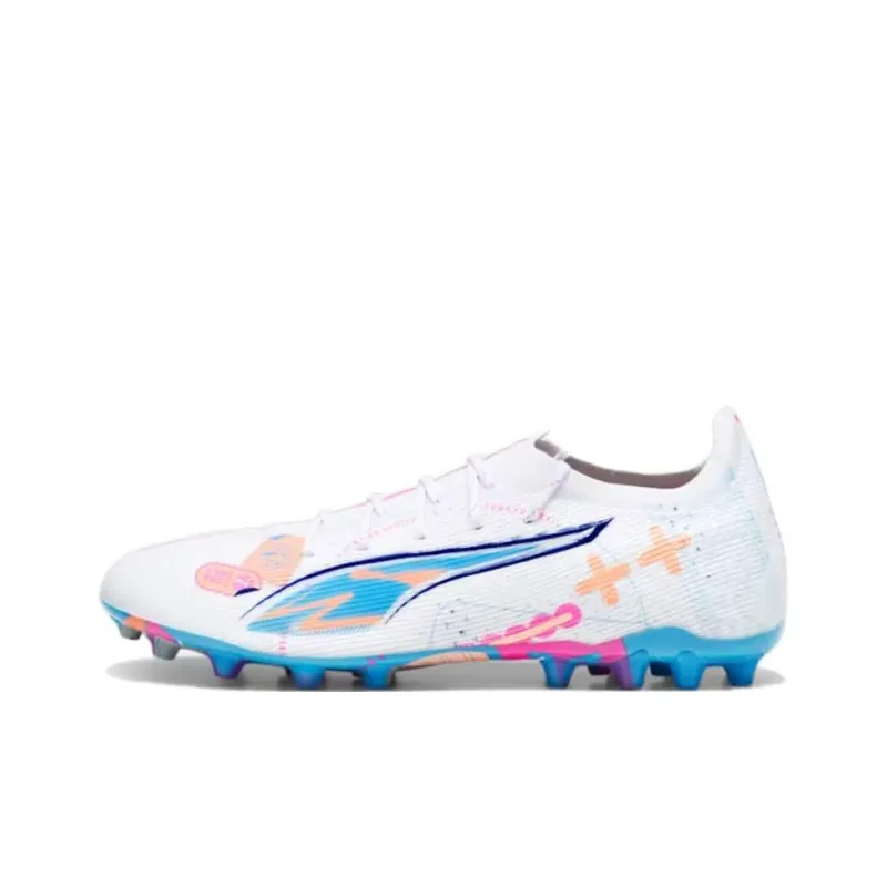 PUMA Ultra 5 MG Rubber Short Studs Soccer Shoes Unisex White-0
