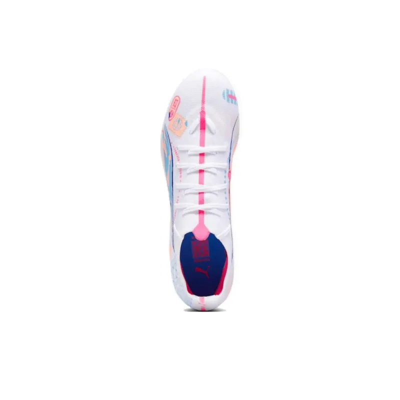 PUMA Ultra 5 AG Rubber Short Studs Anti Slip Wear Resistant Soccer Shoes Men's White Blue-3
