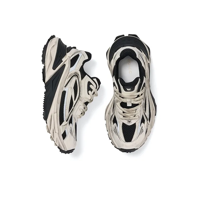GG CC Chunky Sneakers Women's Low Top Black/Coffee-1