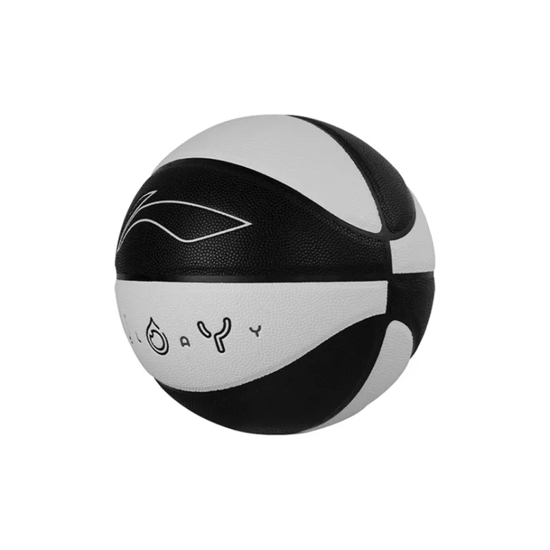 LiNing PU Basketball Black White Multicolor Size 5 Training Kids'-7